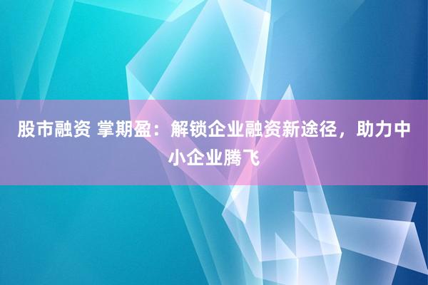 股市融资 掌期盈：解锁企业融资新途径，助力中小企业腾飞