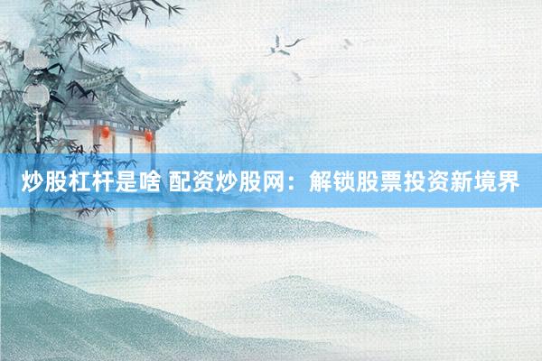 炒股杠杆是啥 配资炒股网：解锁股票投资新境界