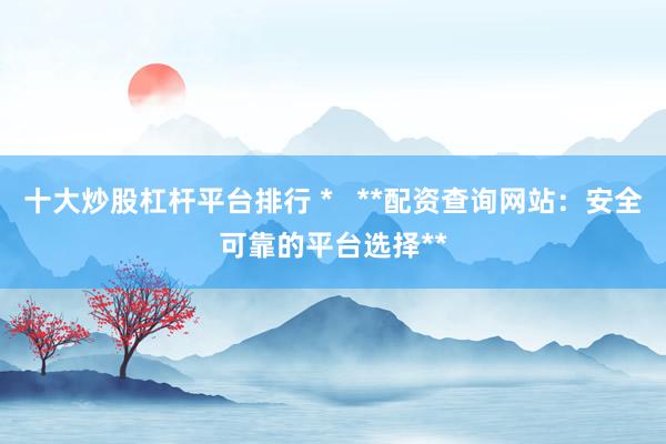 十大炒股杠杆平台排行 *   **配资查询网站：安全可靠的平台选择**