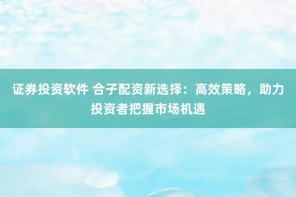 证券投资软件 合子配资新选择：高效策略，助力投资者把握市场机遇