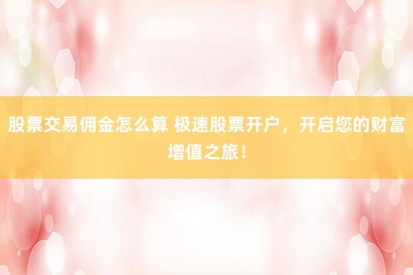 股票交易佣金怎么算 极速股票开户，开启您的财富增值之旅！