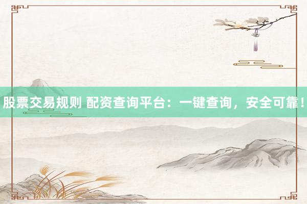 股票交易规则 配资查询平台：一键查询，安全可靠！