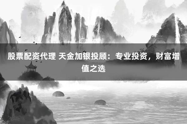 股票配资代理 天金加银投顾：专业投资，财富增值之选