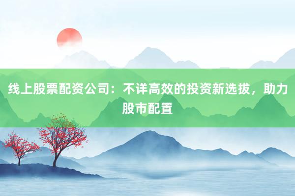 线上股票配资公司:不详高效的投资新选拔,助力股市配置