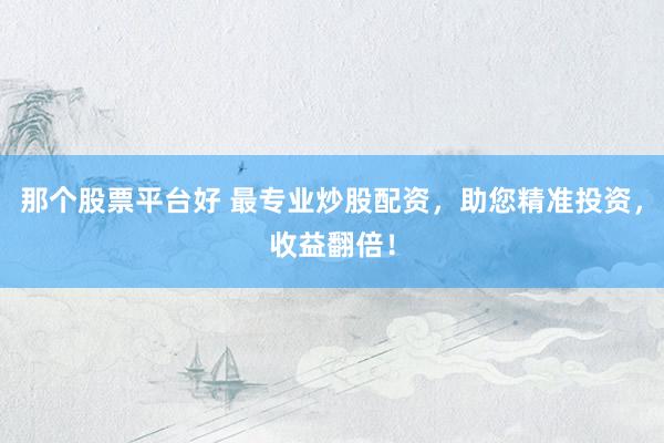 那个股票平台好 最专业炒股配资，助您精准投资，收益翻倍！