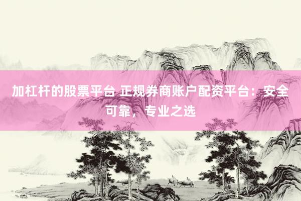 加杠杆的股票平台 正规券商账户配资平台：安全可靠，专业之选