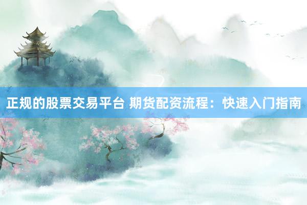正规的股票交易平台 期货配资流程：快速入门指南